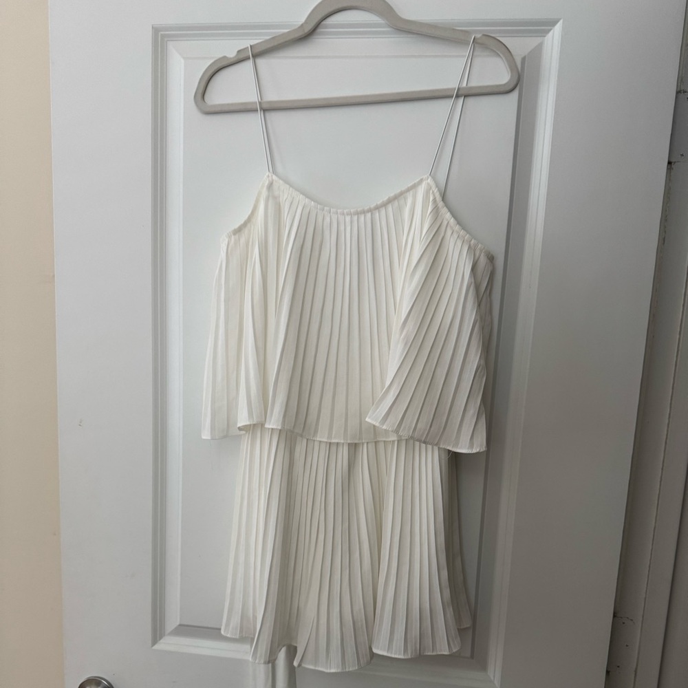 Pleated Chiffon Romper M